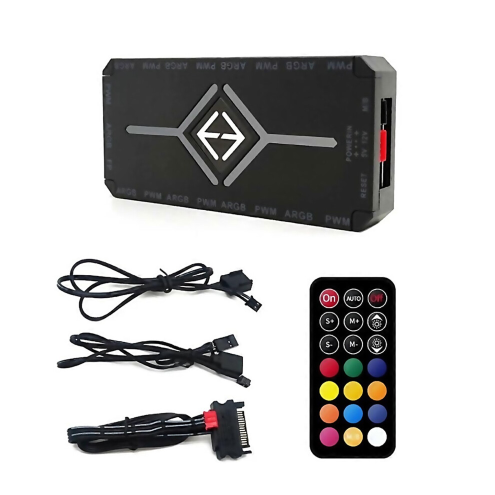 For Argb Pwm Controller Wireless Remote Fan Hub Pwm Hub Adapter