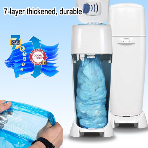 Nappy Bin Refill Cassettes 7-Layer Thickened 4.5m Compatible with Tommee Tippee TEC Twist & Click Simplee Littycat (8 Pack) 1