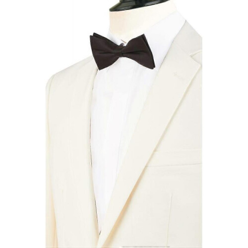 (42 Long, Cream) Mens White Tuxedo Dinner Jacket Regular Fit Notch Lapel 1
