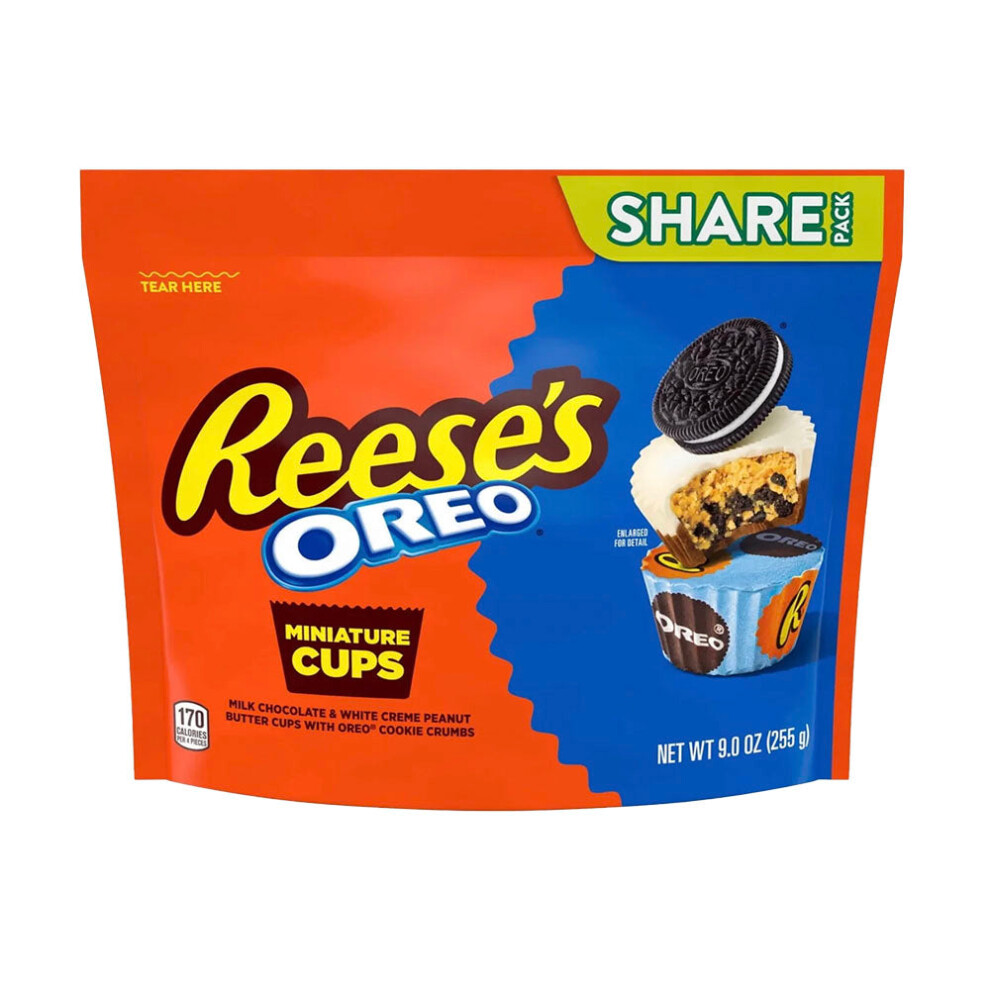 Reese’s Reese's Oreo Milk Chocolate & Creme Peanut Butter Miniature Cups Share Size (255G) White