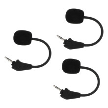 Gooseneck Microphone Pack of 3, Inline Noise Cancelling Microphones, Wired Metal Headphones with Cable, Pirate Ship Style