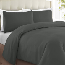 (Charcoal Duvet Cover with Pillow Case Pair, Super King) Luxury Duvet Cover Bedding Set 10.5, 13.5, 15 Tog