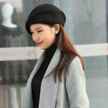 (black) Wool Cloche Hat Irregular Newsboy Cap Lady Chic Berets Women Pillbox Caps Felt Hats