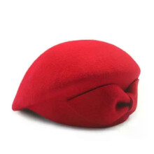 (red bowknot) Wool Cloche Hat Irregular Newsboy Cap Lady Chic Berets Women Pillbox Caps Felt Hats