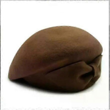 (camel bowknot) Wool Cloche Hat Irregular Newsboy Cap Lady Chic Berets Women Pillbox Caps Felt Hats