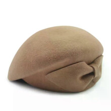 (khaki bowknot) Wool Cloche Hat Irregular Newsboy Cap Lady Chic Berets Women Pillbox Caps Felt Hats