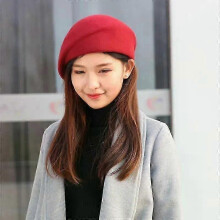 (red) Wool Cloche Hat Irregular Newsboy Cap Lady Chic Berets Women Pillbox Caps Felt Hats