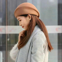 (light khaki) Wool Cloche Hat Irregular Newsboy Cap Lady Chic Berets Women Pillbox Caps Felt Hats