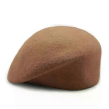 (Dark khaki) Wool Cloche Hat Irregular Newsboy Cap Lady Chic Berets Women Pillbox Caps Felt Hats