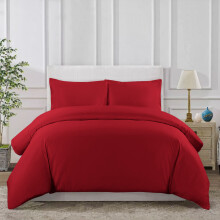 (Red Duvet Cover with Pillow Case Pair, Single) Luxury Duvet Cover Bedding Set 10.5, 13.5, 15 Tog