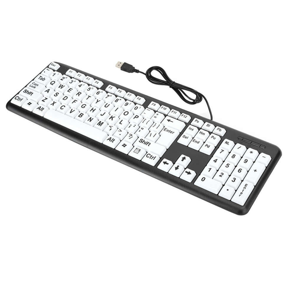 Low Vision Keyboard Usb Wired Old People Black 9121376344022