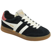 (Black, 8 (Adults')) Gola Cyclone Suede Women's Black/Off White/Coral Trainers
