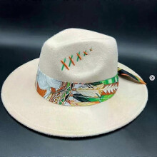 (22) Suede Painting Felt Hats For Men And Women, Hand Sewn Adjustable Fall Winter Fashion Party Hats And Gifts