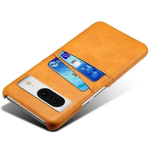 (Orange) For Google Pixel 8a Case Pu Leather+pc Phone Cover With 2 Card Slots 2