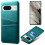 (Green) For Google Pixel 8a Case Pu Leather+pc Phone Cover With 2 Card Slots 1