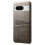(Grey) For Google Pixel 8a Case Pu Leather+pc Phone Cover With 2 Card Slots 2