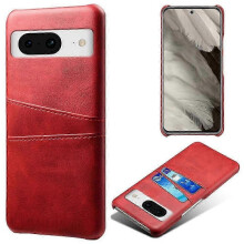 (Red) For Google Pixel 8a Case Pu Leather+pc Phone Cover With 2 Card Slots