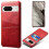 (Red) For Google Pixel 8a Case Pu Leather+pc Phone Cover With 2 Card Slots 1