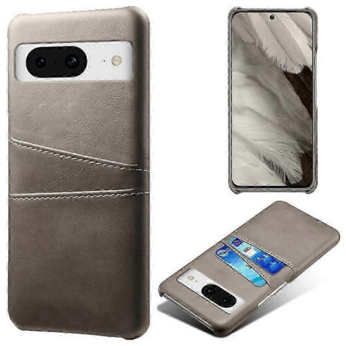 (Grey) For Google Pixel 8a Case Pu Leather+pc Phone Cover With 2 Card Slots