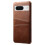 (Brown) For Google Pixel 8a Case Pu Leather+pc Phone Cover With 2 Card Slots 2