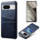 (Blue) For Google Pixel 8a Case Pu Leather+pc Phone Cover With 2 Card Slots 1