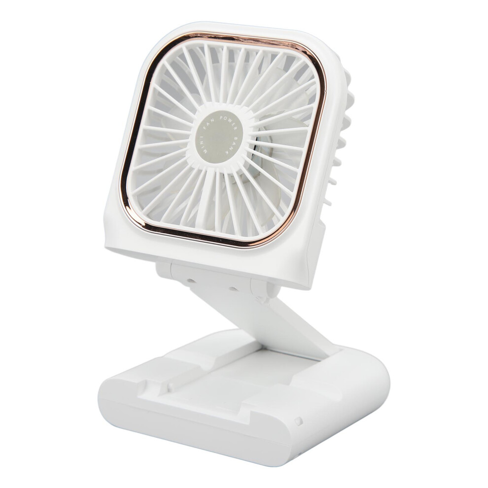 Foldable Handheld Neck Fan With 3000Mah Power Bank, Usb White 9491338619599