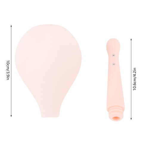 Enema Douche Bulb Kit, ABS Silicone, Reusable, Pink, 10x10.6cm 1