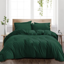 (Green Duvet Cover with Pillow Case Pair, Double) Luxury Duvet Cover Bedding Set 10.5, 13.5, 15 Tog