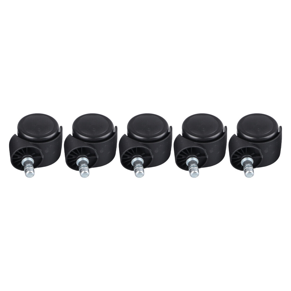 5Pcs Plastic Office Chair Caster Wheels, Black, Universal Replacement 8291338622381