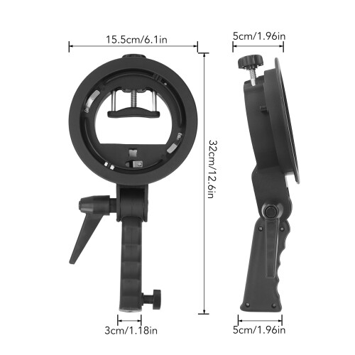S Type Handheld Speedlite Bracket for Softbox Ring Light Beauty Dish Umbrella 1