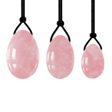 Rose Quartz Jade Roller Set with S Shaped Gua Sha Board and Yoni Egg, Natural Crystal Massage Tools for Face and Skin Care
