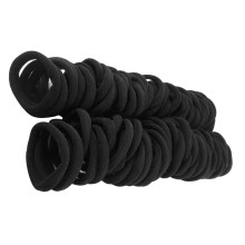 100 Stück schwarze nahtlose Haargummis 4–4,5 cm Durchmesser 0,8 cm
