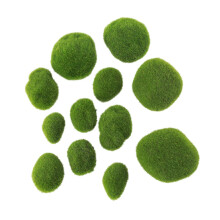 12 Pieces Premium Moss Stones for Terrariums and Aquariums Realistic Decorative Moss for DIY Crafts Projects