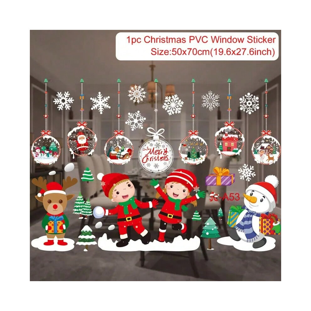 (sticker 6) Christmas Window Stickers Christmas Wall Sticker Kids Room Wall Decals Merry Christmas Decorations For Home New Year Stickers-image-OPC-PJHCYQP-NEW