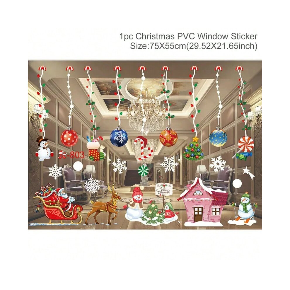 (sticker 17) Christmas Window Stickers Christmas Wall Sticker Kids Room Wall Decals Merry Christmas Decorations For Home New Year Stickers-image-OPC-PJHCYRB-NEW
