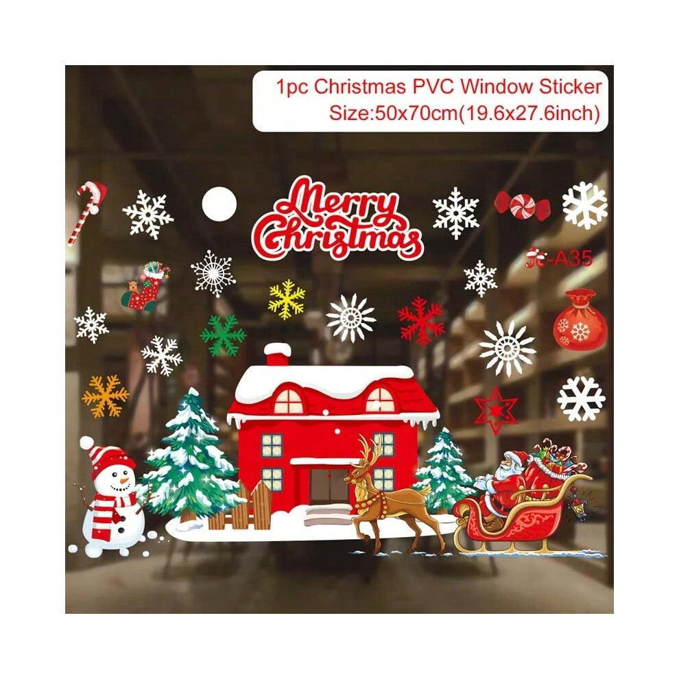 (sticker 36) Christmas Window Stickers Christmas Wall Sticker Kids Room Wall Decals Merry Christmas Decorations For Home New Year Stickers-image-OPC-PJHCYRJ-NEW