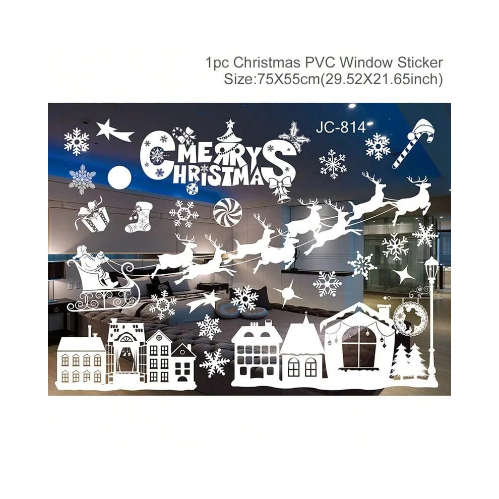 (sticker 5) Christmas Window Stickers Christmas Wall Sticker Kids Room Wall Decals Merry Christmas Decorations For Home New Year Stickers-image-OPC-PJHCYRX-NEW