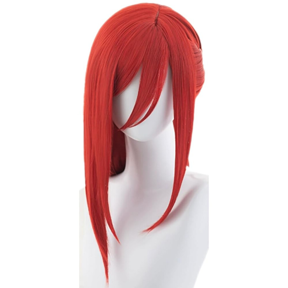 Anime Cosplay Wig Chigiri Hyoma Straight Red Synthetic Heat Resistant Hair 24 Inch for Halloween Costume