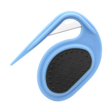 Pet Dematting Comb with Stainless Steel Short Blades, Blue Handle for Gentle Knot Removal on Dog and Cat Fur