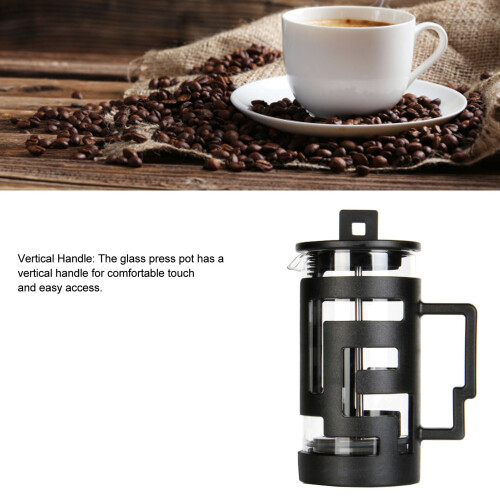 Französische Presse Maze Shell Design Glas 350ml Schwarz 2