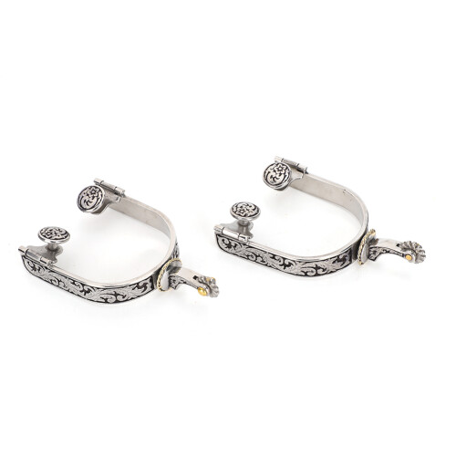 2PCS Stainless Steel West Cowboy Exquisite Pattern