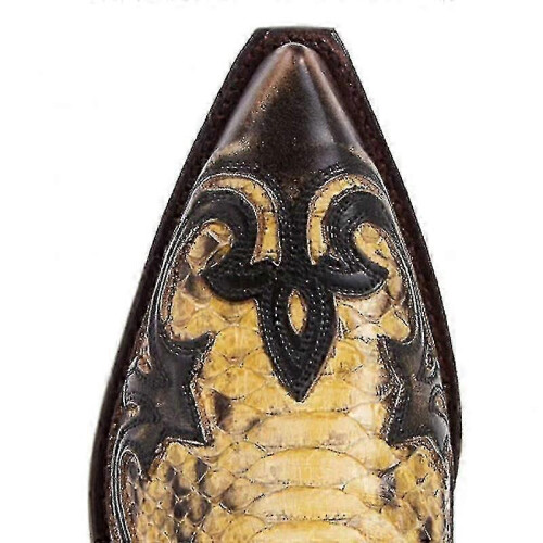 (48) Python Western Boot Colorblock Embroidery Men Boots Fashion Modern Shoes 2