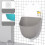 Portable Baby Urinal Boys Gray Cat, Foldable, 150mL Capacity 3