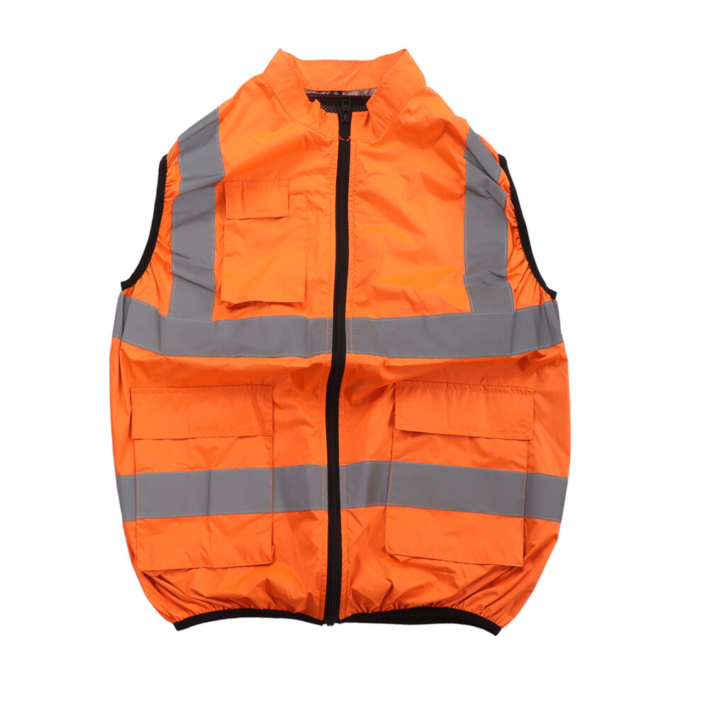 XL Cooling Work Vest 5V Removable Fans Fluorescent Orange UV Safe-image-OPC-PJHD5GP-NEW
