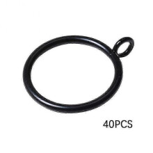 (Black, 40pcs) 38mm Curtain Rings Metal Eyelet Drapery Rings For Kitchen Bedroom