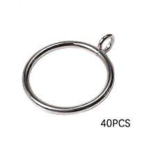 (Silver, 40pcs) 38mm Curtain Rings Metal Eyelet Drapery Rings For Kitchen Bedroom