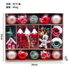 (Red, green, brown) Christmas Decorations 45 Painted Gingerbread Man Christmas Ball Set Christmas Tree Pendant
