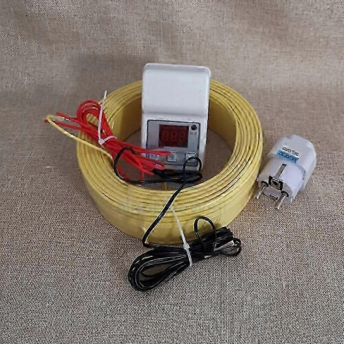 (xxL 100m soil set)Heating Wire+temperature Controller Set Greenhouse Warm Underfloor Heating Air Line Soil Warming Heating Cable Nursery 1