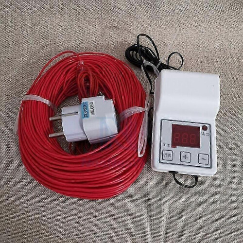 (xxL 100m soil set)Heating Wire+temperature Controller Set Greenhouse Warm Underfloor Heating Air Line Soil Warming Heating Cable Nursery 2