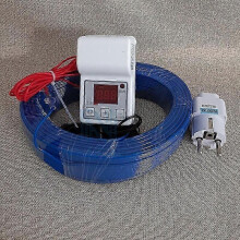 (xL 50m air set) Heating Wire+temperature Controller Set Greenhouse Warm Underfloor Heating Air Line Soil Warming Heating Cable Nursery